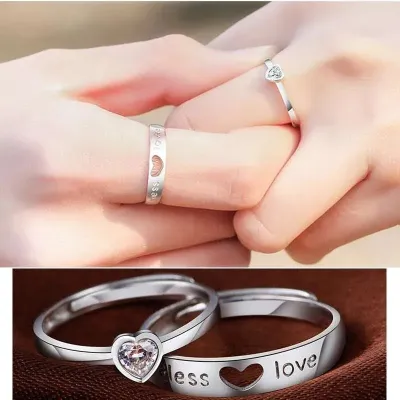 2 pc Love Heart Zircon Endless Love Finger Rings